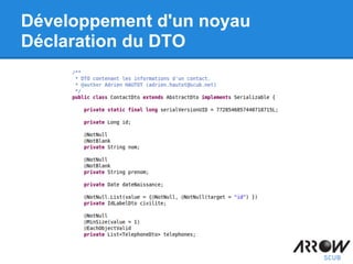 Développement d'un noyau
Déclaration du DTO
 