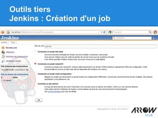 Outils tiers
Jenkins : Création d'un job
 