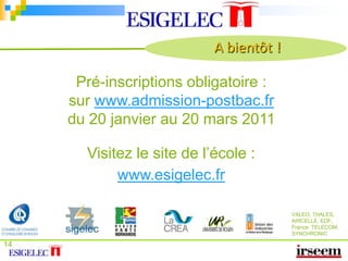 Apprentissage ou classique ?  6L’ESIGELEC offre 120 places d’apprentis par an. Le candidat signe pour 3 ans un CDD particulier avec une entreprise. Les avantages et inconvénients sont :Scolarité gratuiteRémunération inférieure ou égale au SMICFaire du concret, allier la pratique à la théorieRéelle expérience professionnelle qui est bon pour un CVPossibilité de se faire embaucher plus facilementRythme de travail très soutenu entre le travail de l’entreprise et celui de l’école qui est le même que la filière classique Très peu de vacancesTrouver l’entreprise soi-même6