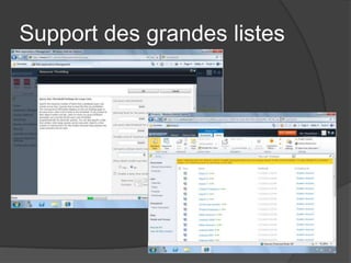 Support des grandes listes
 