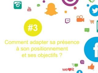 Comment adapter sa présence
à son positionnement
et ses objectifs ?
#3
17
 