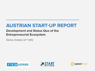 Austrian Startup Report 2012