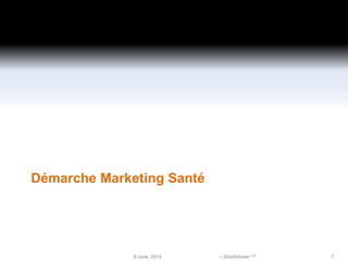 Démarche Marketing Santé
6 June, 2014 – StratAdviser Ltd 7
 