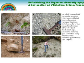 Refurbishing the Urgonian biostratigraphy Slide 2