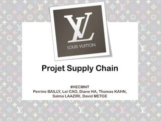 Projet Supply Chain #HECMNT Perrine BAILLY, Lei CAO, Diane HA, Thomas KAHN,  Salma LAAZIRI, David METGE  