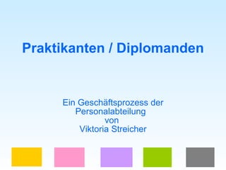 Praktikanten / Diplomanden Ein Geschäftsprozess der Personalabteilung  von  Viktoria Streicher 