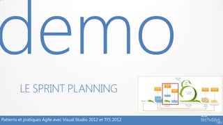 LE SPRINT PLANNING

Patterns et pratiques Agile avec Visual Studio 2012 et TFS 2012
 