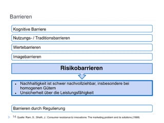 Adaptionsbarrieren nachhaltiger Innovationen