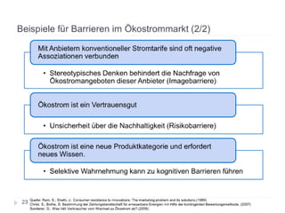 Adaptionsbarrieren nachhaltiger Innovationen