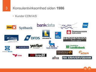 3

Konsulentvirksomhedsiden1986
• Kunder CDM A/S

Presentation to Joe Smith

 