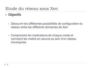 Etude de la virtualisation : Réseau & Cloisonnement Slide 9