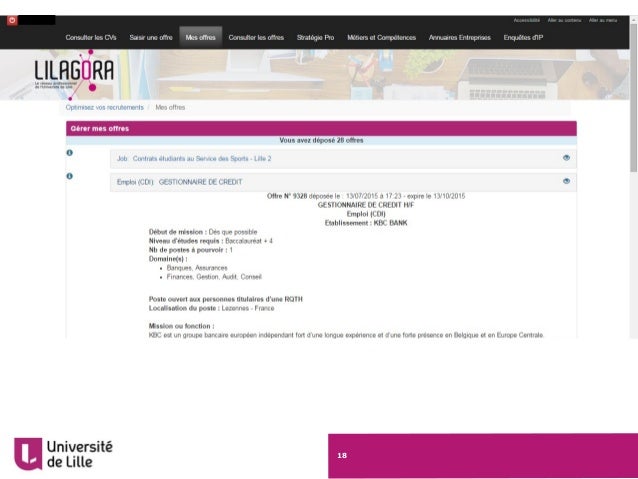 Le jobboard de l'université de Lille