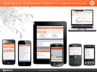 Multi devices : Smartphones, Tablettes PC, systèmes embarqués




                         copyright © 2012 | update software AG | 13.06.2012   8
 