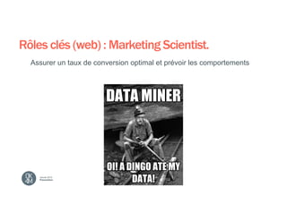 Rôles clés (web) : Marketing Scientist.
  Assurer un taux de conversion optimal et prévoir les comportements




    Janvier 2012
    Présentation
 