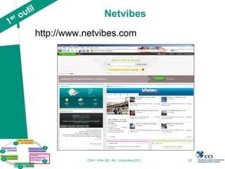 Netvibes
http://www.netvibes.com




           CCIV - Pôle 2IE - ML - Décembre 2011   29
 