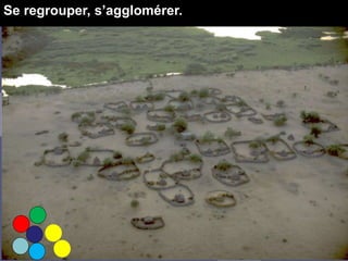 Se regrouper, s’agglomérer.
 