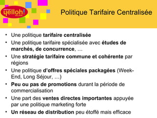 Politique Tarifaire Centralisée


• Une politique tarifaire centralisée
• Une politique tarifaire spécialisée avec études ...