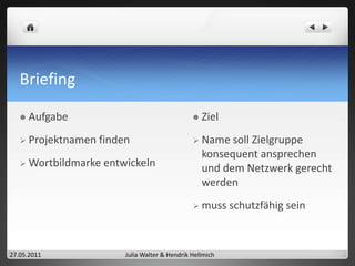 BriefingAufgabeProjektnamen finden