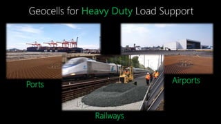 Geocells for Heavy Duty Load Support
AirportsPorts
Railways
 