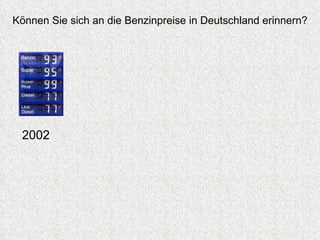 Können Sie sich an die Benzinpreise in Deutschland erinnern?




 2002
 