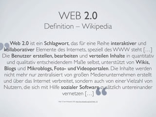 Internet und Web 2.0 – von Blogs und digitaler Identität