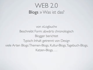 Internet und Web 2.0 – von Blogs und digitaler Identität