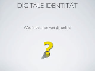 Internet und Web 2.0 – von Blogs und digitaler Identität