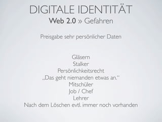 Internet und Web 2.0 – von Blogs und digitaler Identität