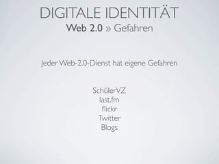 Internet und Web 2.0 – von Blogs und digitaler Identität