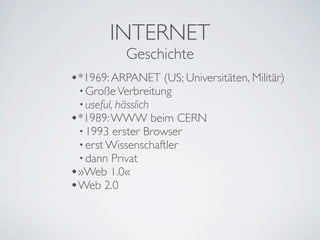 Internet und Web 2.0 – von Blogs und digitaler Identität