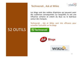Technocrati , Ask et Wikio

            Les blogs sont des médias d’opinions qui peuvent avoir
            des audiences c...