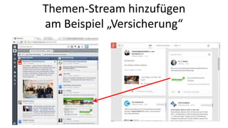 Themen-Stream hinzufügen 
am Beispiel „Versicherung“ 
 
