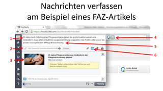 Nachrichten verfassen 
am Beispiel eines FAZ-Artikels 
1 
2 
3 
4 
5 
6 
 