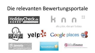 Die relevanten Bewertungsportale 
 