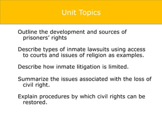 Prisoner rights overview PPT