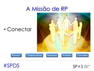 A Missão de RPConectarPessoasProdutosEmpresasColaboradoresConceitos#SPDS