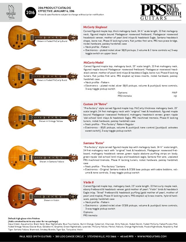 Prs product catalog_2016