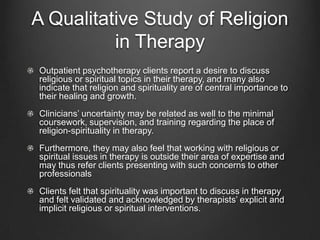 Impact of religion and spirituality on health and psychology | PPTX