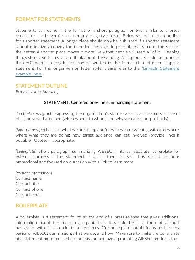 press release outline