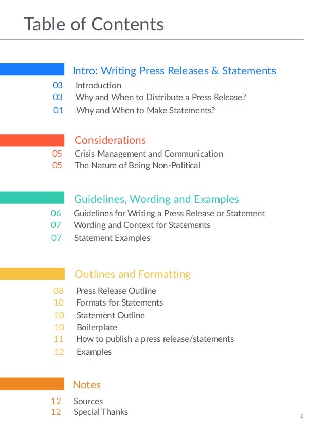 press release outline
