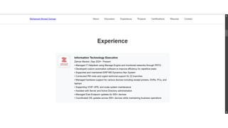 Mohamed Gomaa Portfolio coded frontend and uploaded to github | PPT