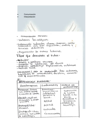 •   Comunicación
•   Interpretación
 