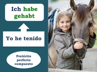 Yo he tenido
Pretérito
perfecto
compuesto
Ich habe
gehabt
 