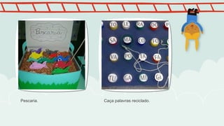 Pescaria. Caça palavras reciclado.
 