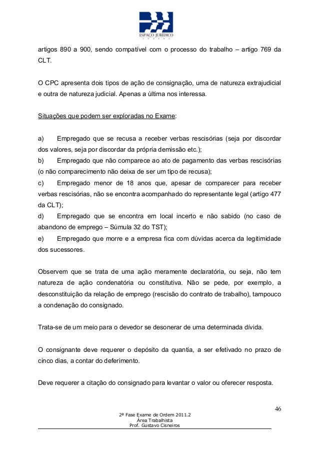 Prática trabalhista 2ª fase oab Espaço Juridico