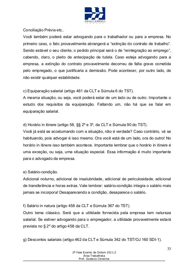 Prática trabalhista 2ª fase oab