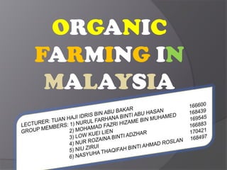 ORGANIC
FARMING IN
MALAYSIA

 