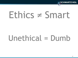 Ethics ≠ Smart

Unethical = Dumb

                   40
 
