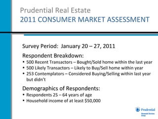 Prudential Real Estate  '11 Consumer Market Assessment