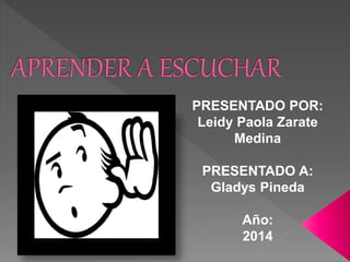 PRESENTADO POR:
Leidy Paola Zarate
Medina
PRESENTADO A:
Gladys Pineda
Año:
2014
 